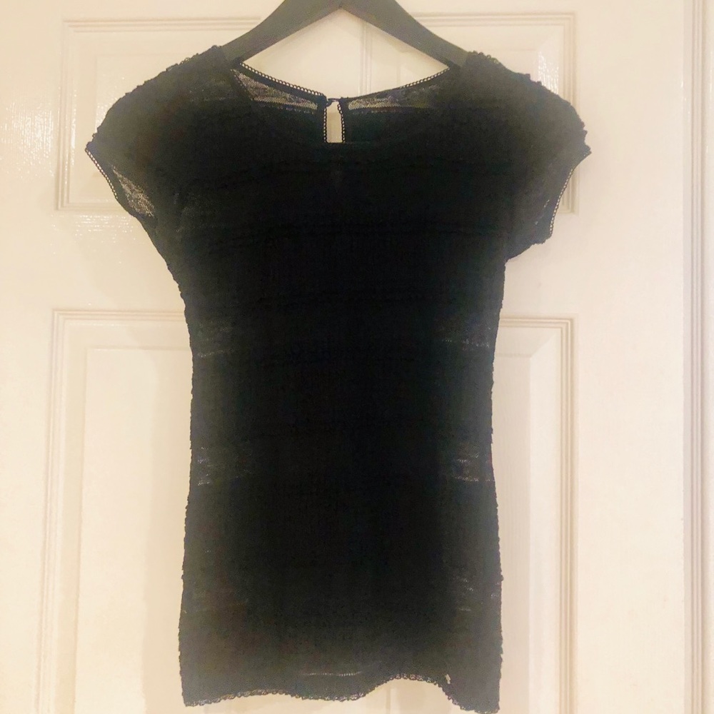 Oh-so-sexy slightly sheer black lace Guess top